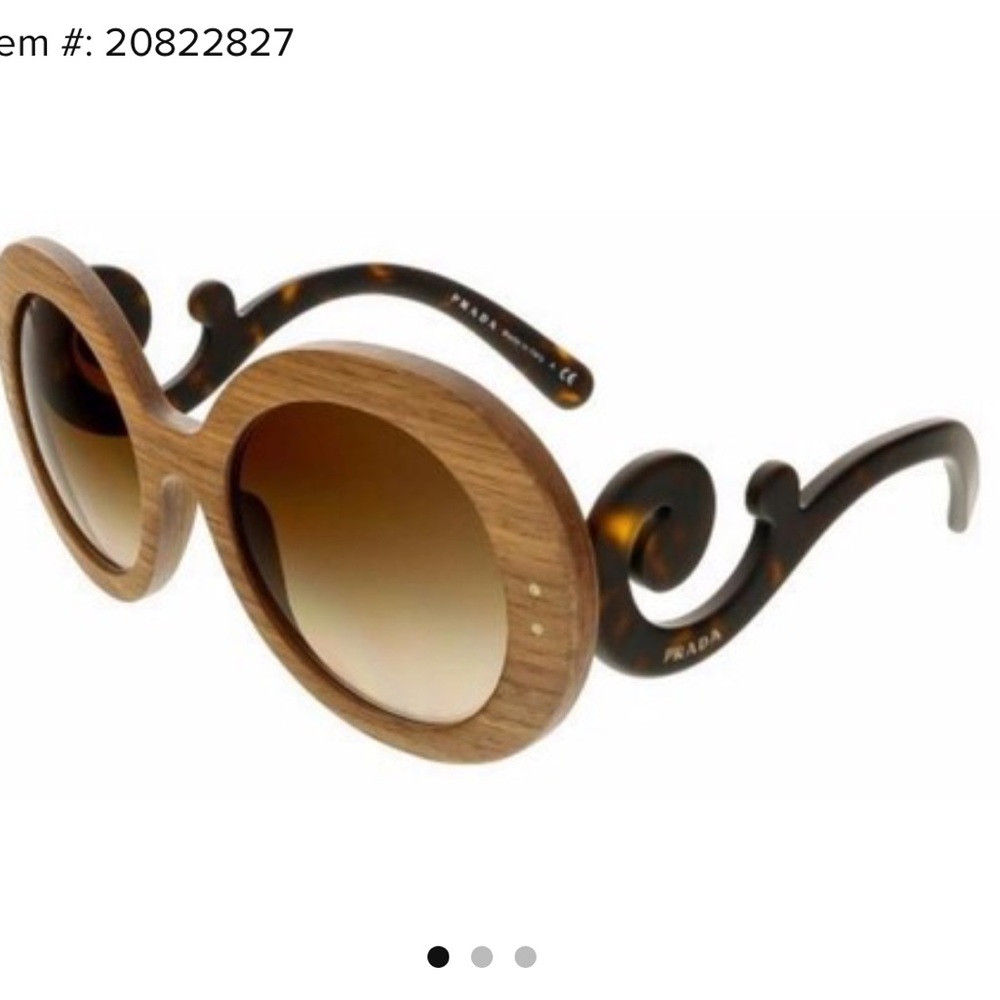 🔥Sold🔥New Prada Baroque Sunglasses Wooden Frames - Picture 2 of 8